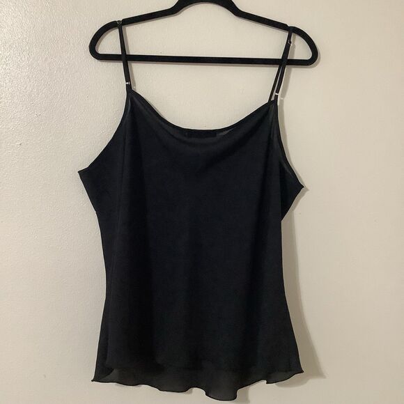 Vintage Y2K Black Sheer Flowy Minimalist Lightweight Summer Casual Camisole 3X - Picture 8 of 10